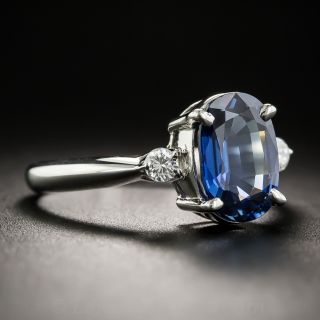 2.68 Carat No-Heat Burma Sapphire Platinum and Diamond Ring
