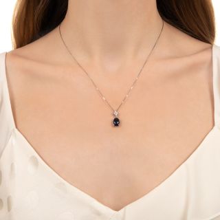 2.70 Carat Purple Sapphire and Diamond Pendant