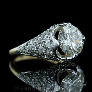2.71 Carat European Cut Diamond Engagement Ring