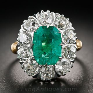2.75 Carat Emerald and 2.25 Carat Diamond Ring - 1