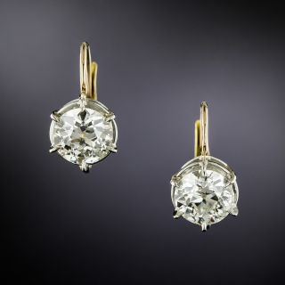 2.78 Carat European-cut Diamond Drop Earrings - GIA - 2