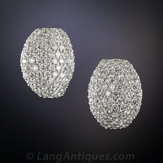 2.80 Carat Pavé Diamond Earrings - 1