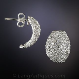 2.80 Carat Pavé Diamond Earrings