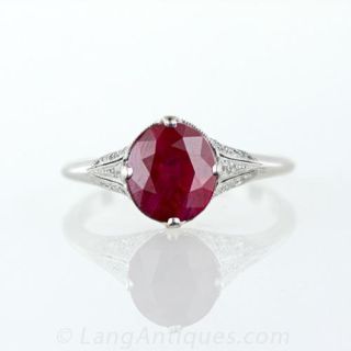 2.85 Carat Burmese Ruby Solitaire - French