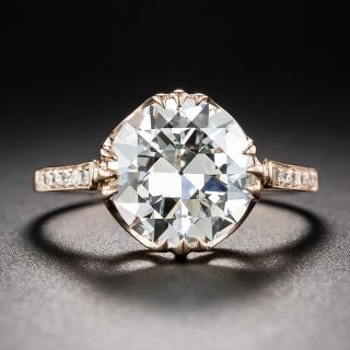 2.85 Carat Diamond and Rose Gold Engagement Ring - GIA