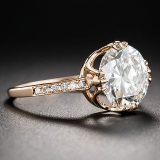 2.85 Carat Diamond and Rose Gold Engagement Ring - GIA