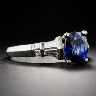 2.85 Carat Sapphire and Diamond Platinum Ring