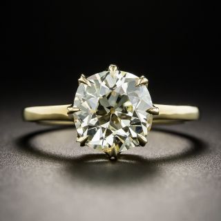 2.87 Carat Antique Cushion-Cut Diamond Engagement Ring - GIA O-P SI2 - 1