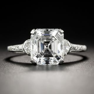 2.91 Asscher-Cut Diamond Art Deco Ring - GIA G/VS2 