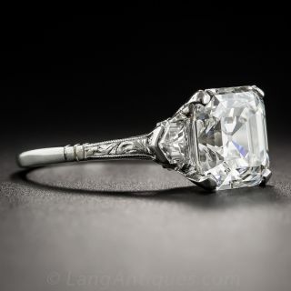 2.91 Asscher-Cut Diamond Art Deco Ring - GIA G/VS2 