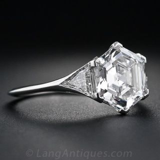 2.91 Carat Hexagon Diamond Platinum Engagement Ring
