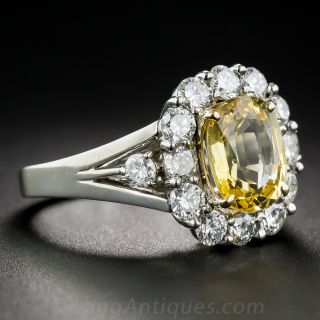 2.97 Carat Yellow Sapphire and Diamond Ring