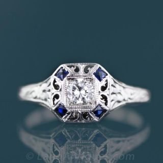 Art Deco Diamond Engagement Ring 