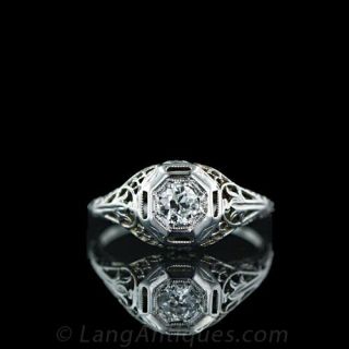 .20 Carat Art Deco Diamond Ring Main View