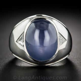 20 Carat Blue Star Sapphire Gent's Ring