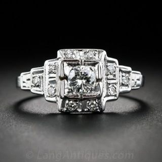 .20 Carat Center Art Deco Diamond Engagement  Ring