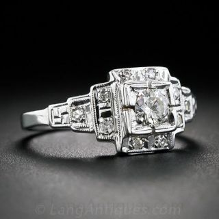 .20 Carat Center Art Deco Diamond Engagement  Ring