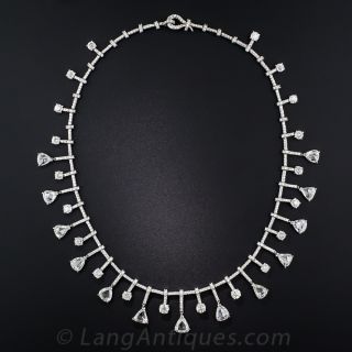 20 Carat Diamond Platinum Fringe Necklace