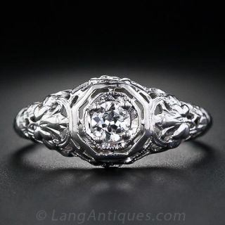 .20 Carat Diamond Vintage Filigree Engagement Ring