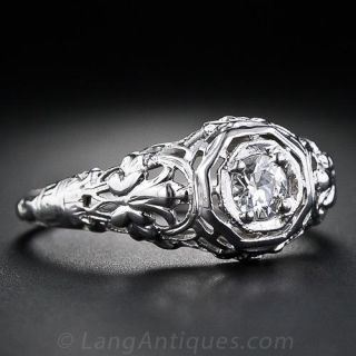 .20 Carat Diamond Vintage Filigree Engagement Ring