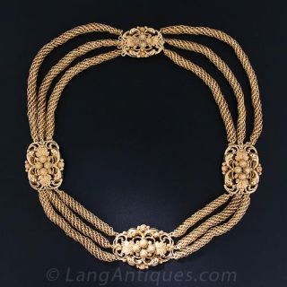 20K Gold Victorian Woven Necklace