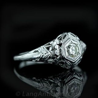 .21 Carat Vintage Diamond Filigree Ring