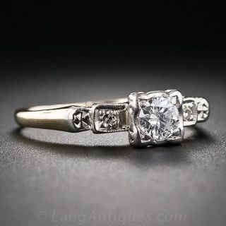 .22 Carat Mid-Century Two-Tone Gold Diamond Ring