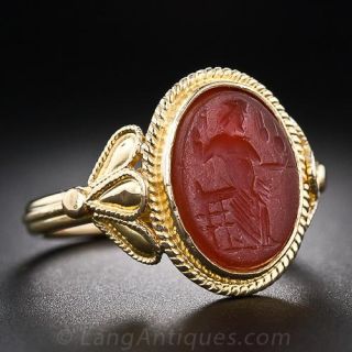 22 Karat Carnelian Intaglio Ring 