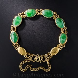 22 Karat Gold Jade Bracelet
