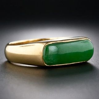 22 Karat Jade Saddle Ring
