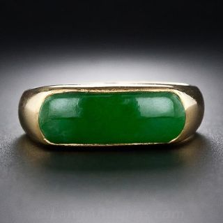 22 Karat Jade Saddle Ring