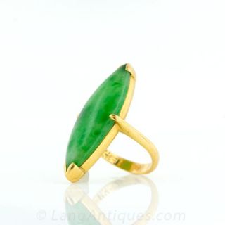 22 Karat Yellow Gold Jade Ring
