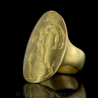 22K Greek Unisex Olympian Ring by Zolotas