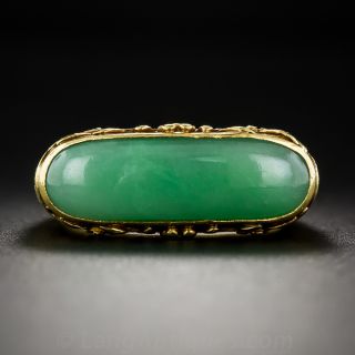 22K Natural Burmese Jadeite Saddle Ring