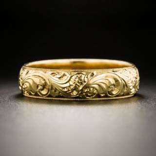 22K Victorian Style Wedding Band - 2
