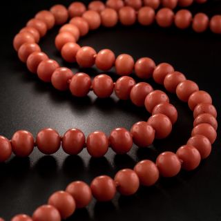Estate Coral Bead Necklace - 24 1/2 Inches