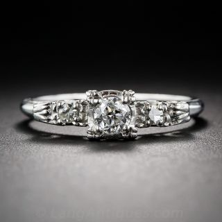 .25 Carat 14K White Gold Mid-Century Engagement Ring 