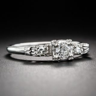 .25 Carat 14K White Gold Mid-Century Engagement Ring 