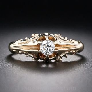 .25 Carat Antique Carved Diamond Ring