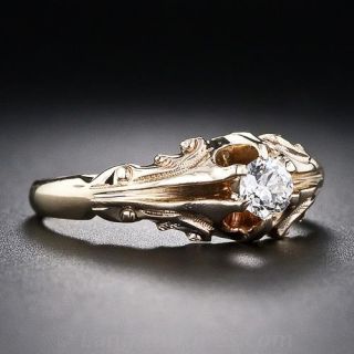 .25 Carat Antique Carved Diamond Ring