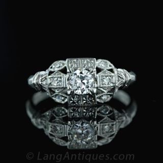 .25 Carat Art Deco Diamond Engagement Ring Main View