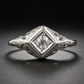 .25 Carat Diamond Art Deco Filigree Ring