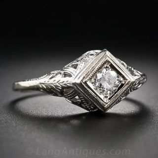 .25 Carat Diamond Art Deco Filigree Ring