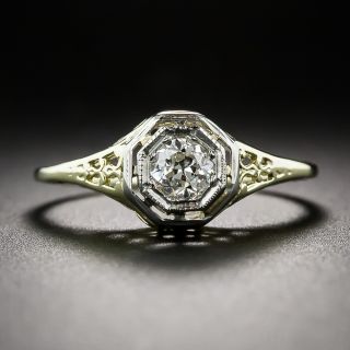 .25 Carat Diamond Art Deco Two-Tone Filigree Ring