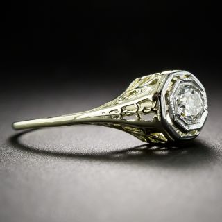 .25 Carat Diamond Art Deco Two-Tone Filigree Ring