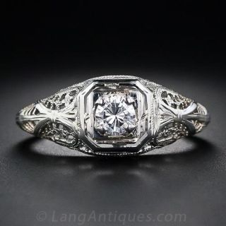 .25 Carat Diamond Filigree Engagement Ring