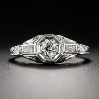.25 Carat Platinum Art Deco Diamond Engagement Ring