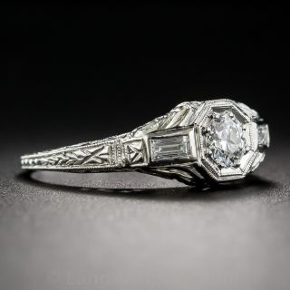 .25 Carat Platinum Art Deco Diamond Engagement Ring