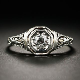 .25 Carat Vintage Two-Tone Diamond Engagement Ring