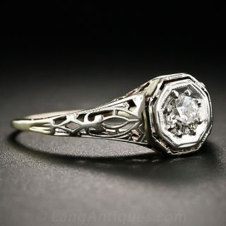 .25 Carat Vintage Two-Tone Diamond Engagement Ring